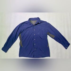 Men's Eddie Bauer Fishing/Hunting Button Up, M, Water Resisant, Zipper Pockets